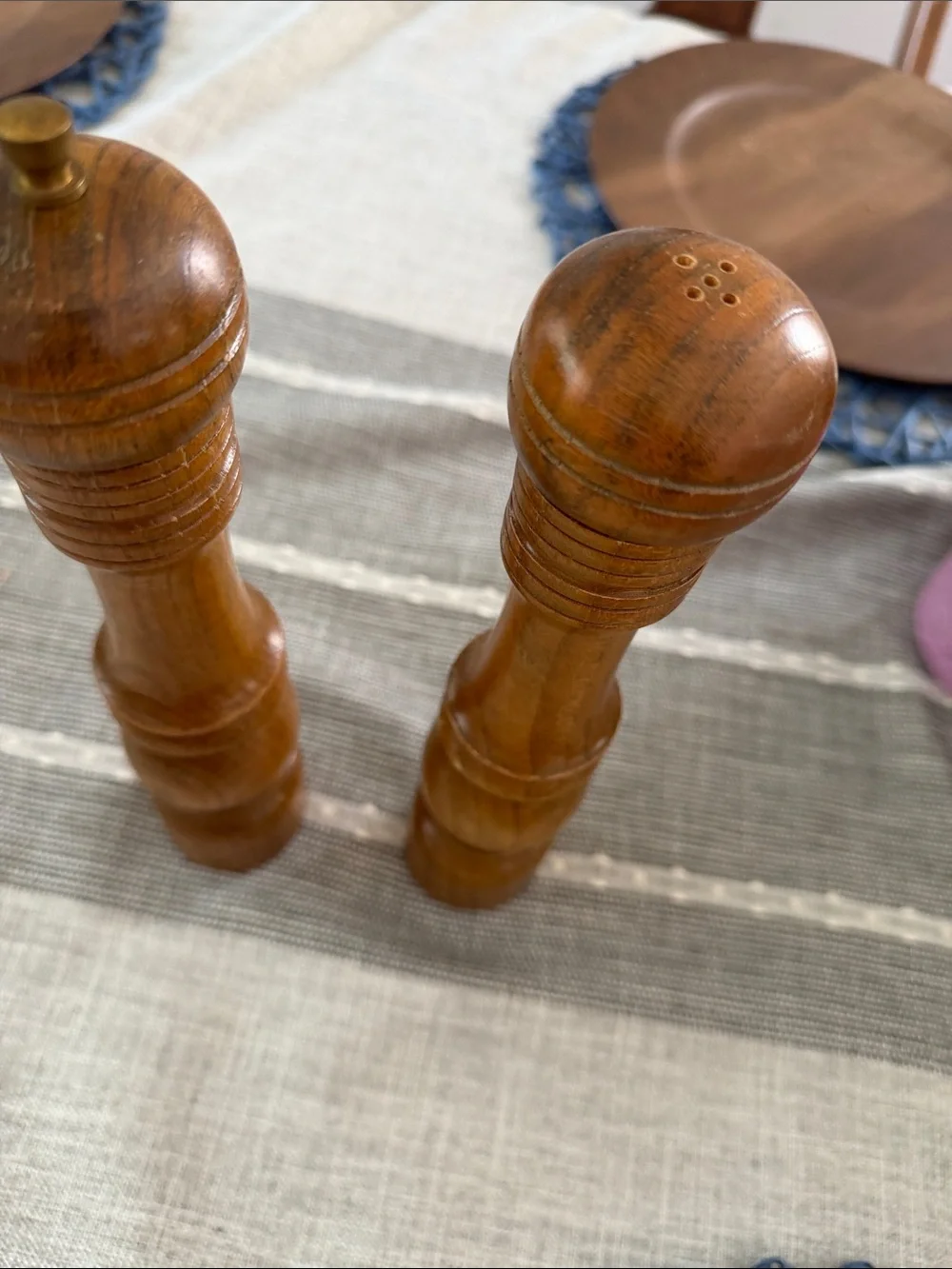 Vintage 10” Wooden Salt & Pepper Shaker Set – Made in Japan Mid Century Decor